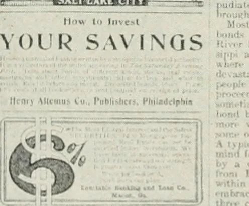 An illustration from Financial advertising, for commercial and savings banks, trust, title insurance, and safe deposit companies, investment houses, 1908, leaf 292