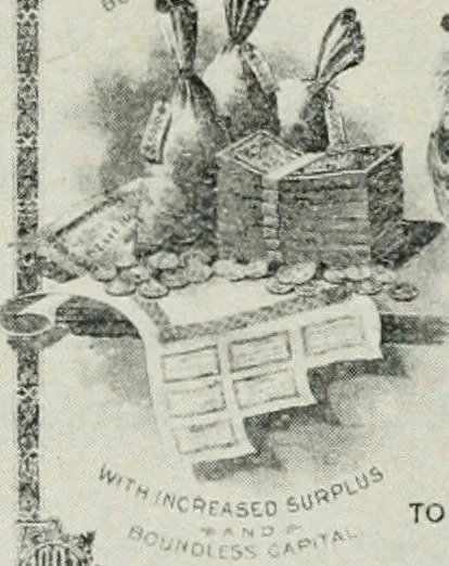 An illustration from Financial advertising, for commercial and savings banks, trust, title insurance, and safe deposit companies, investment houses, 1908, leaf 338