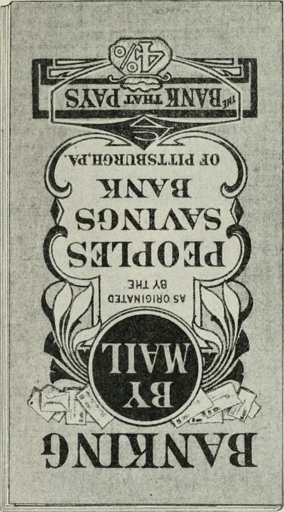 An illustration from Financial advertising, for commercial and savings banks, trust, title insurance, and safe deposit companies, investment houses, 1908, leaf 366