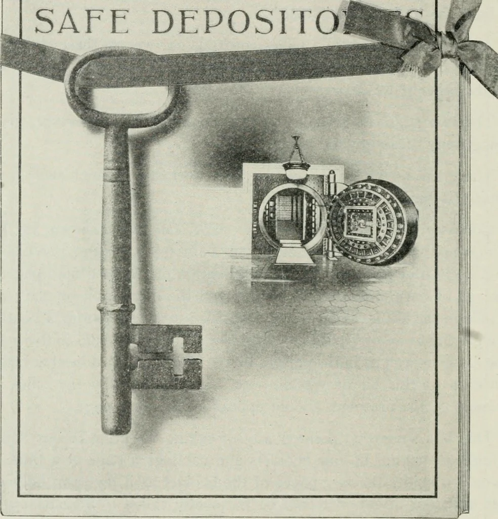 An illustration from Financial advertising, for commercial and savings banks, trust, title insurance, and safe deposit companies, investment houses, 1908, leaf 378