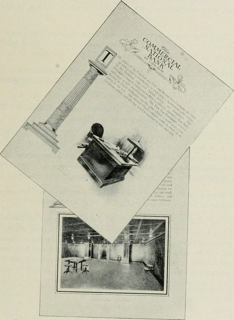 An illustration from Financial advertising, for commercial and savings banks, trust, title insurance, and safe deposit companies, investment houses, 1908, leaf 383
