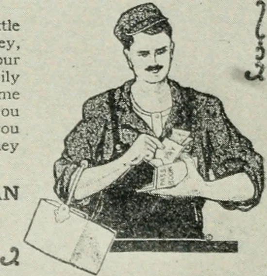 An illustration from Financial advertising, for commercial and savings banks, trust, title insurance, and safe deposit companies, investment houses, 1908, leaf 404