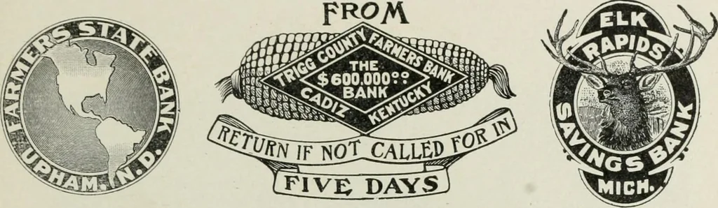 An illustration from Financial advertising, for commercial and savings banks, trust, title insurance, and safe deposit companies, investment houses, 1908, leaf 581