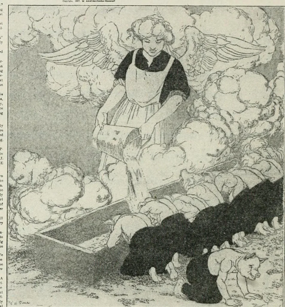 An illustration from Financial advertising, for commercial and savings banks, trust, title insurance, and safe deposit companies, investment houses, 1908, leaf 68