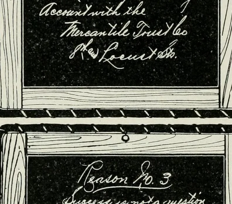 An illustration from Financial advertising, for commercial and savings banks, trust, title insurance, and safe deposit companies, investment houses, 1908, leaf 836