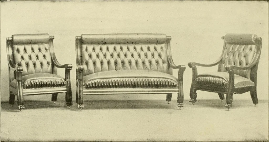 An illustration from Fine leather furniture., 1899, leaf 13