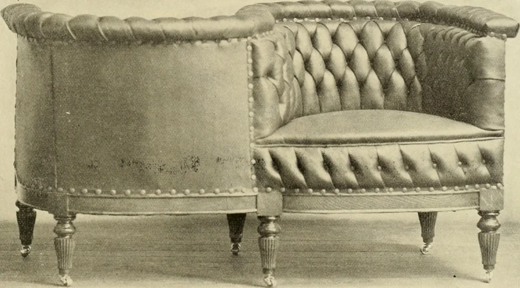 An illustration from Fine leather furniture., 1899, leaf 28