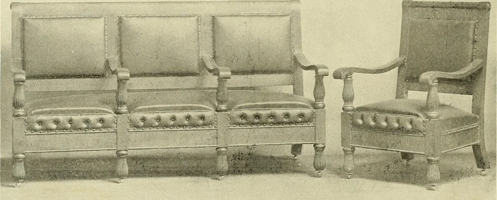 An illustration from Fine leather furniture., 1899, leaf 9