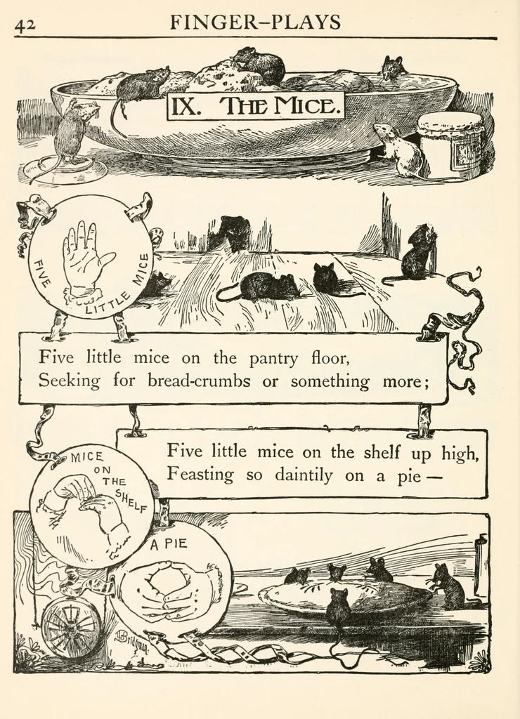 An illustration from Finger plays for nursery and kindergarten, 1893, leaf 52