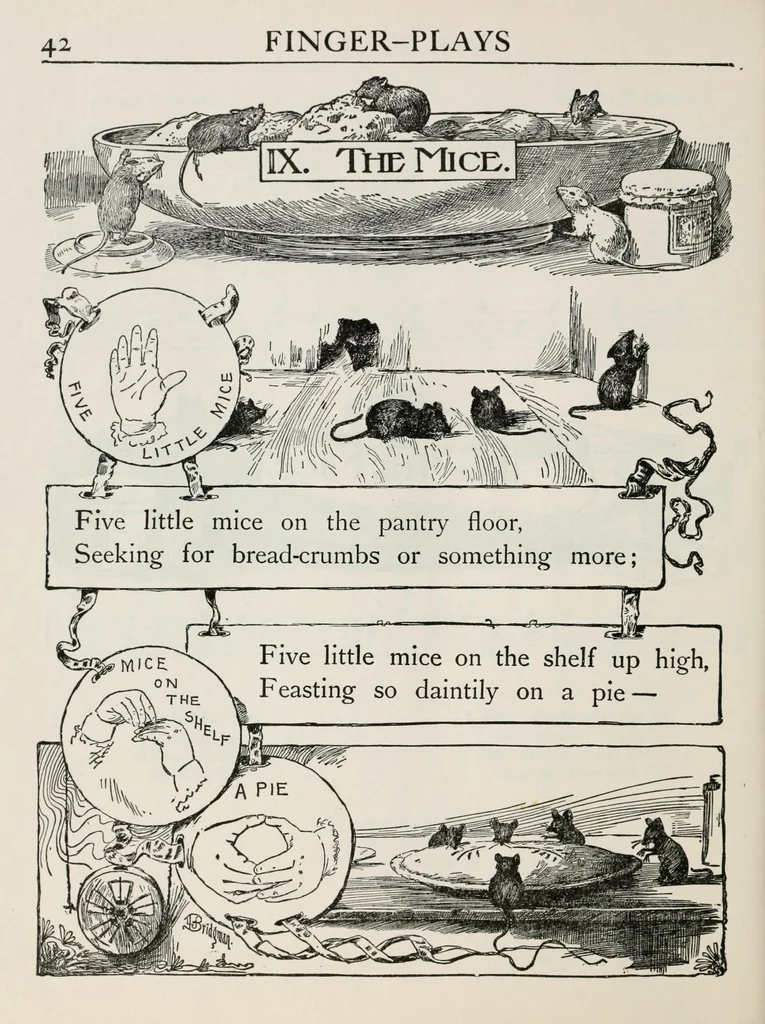 An illustration from Finger plays for nursery and kindergarten, 1921, leaf 46