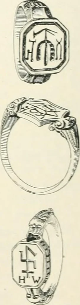 An illustration from Franks bequest. Catalogue of the finger rings, early Christian, Byzantine, Teutonic, mediaeval and later, 1912, leaf 151