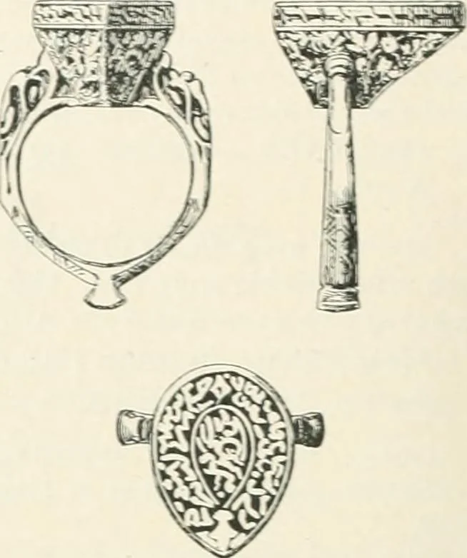 An illustration from Franks bequest. Catalogue of the finger rings, early Christian, Byzantine, Teutonic, mediaeval and later, 1912, leaf 379