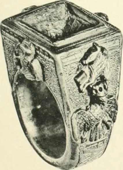An illustration from Franks bequest. Catalogue of the finger rings, early Christian, Byzantine, Teutonic, mediaeval and later, 1912, leaf 456