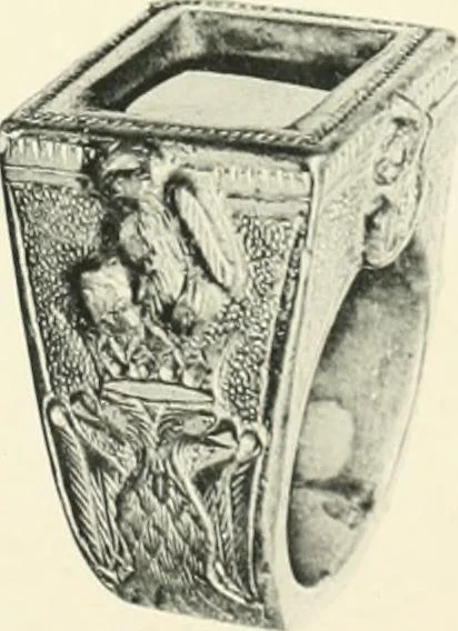 An illustration from Franks bequest. Catalogue of the finger rings, early Christian, Byzantine, Teutonic, mediaeval and later, 1912, leaf 456