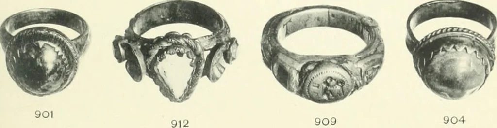 An illustration from Franks bequest. Catalogue of the finger rings, early Christian, Byzantine, Teutonic, mediaeval and later, 1912, leaf 460