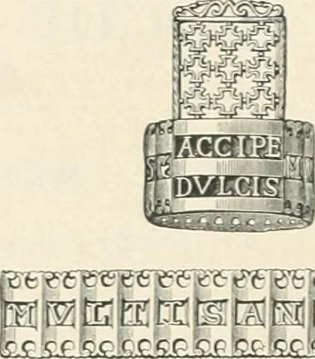 An illustration from Franks bequest. Catalogue of the finger rings, early Christian, Byzantine, Teutonic, mediaeval and later, 1912, leaf 65