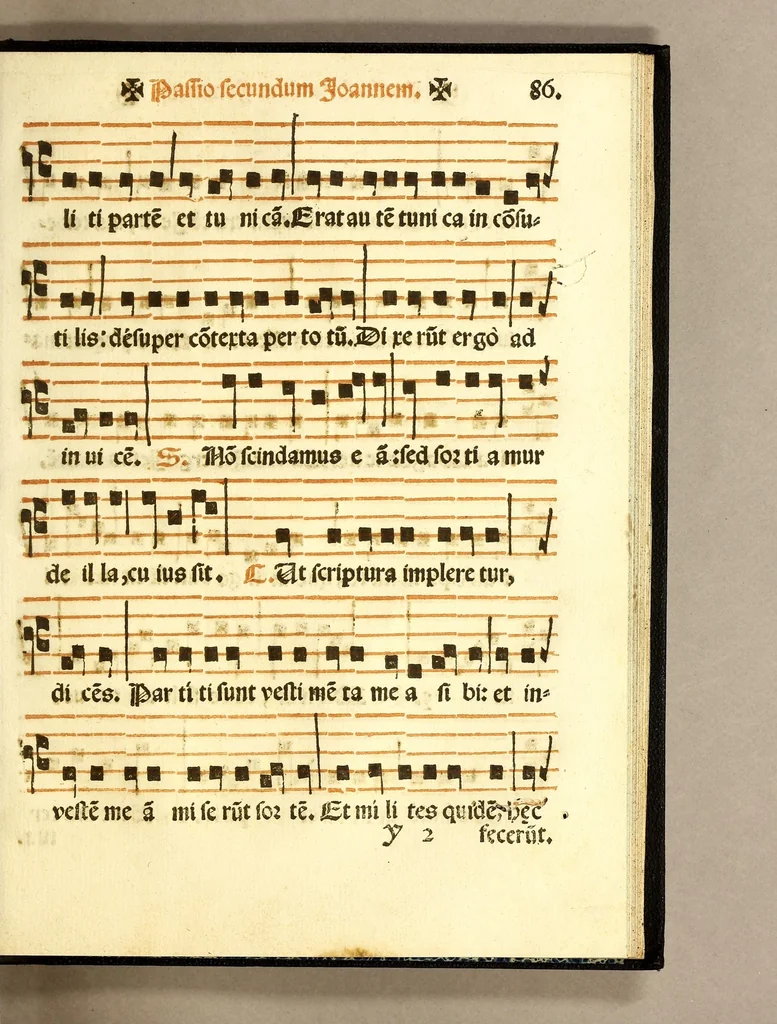 An illustration from F. Ioannis Nauarro Gaditani, Ordinis Minorum Regularis obseruanti[a]e : Prouinci[a]e Apostolorum Petri, & Pauli Michhuacanensis. Liber in quo quatuor passiones Christi Domini continentur [integr[a]e litera, & Cantu iuxta ritum Sanct[a]e Roman[a]e Ecclesi[a]e] Octo Lamentationes : Oratioq[ue] Hieremi[a]e Prophet[a]e, 1604, leaf 183