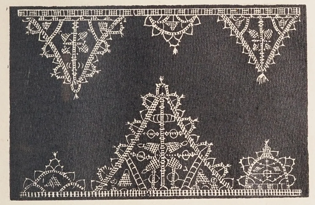 An illustration from Fiori di ricami : nuovamente posti in luce : ne i quali sono varii et diversi disegni di lavori come merli, bavari, manichetti & altre sorte di opere che al presente sono in usu, utilissimo ad ogni stato di donne., 1921, leaf 15