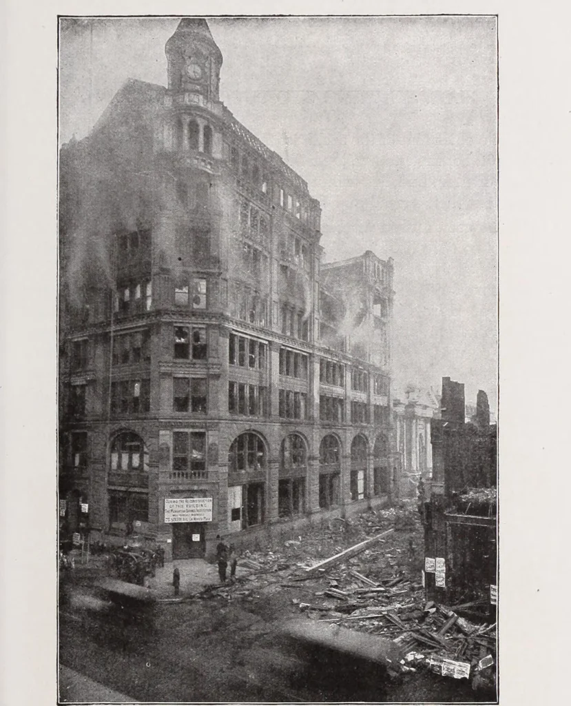 An illustration from Fire insurance and how to build; combining also a guide to insurance agents respecting fire prevention and extinction, special features of manufacturi, 1903, leaf 132