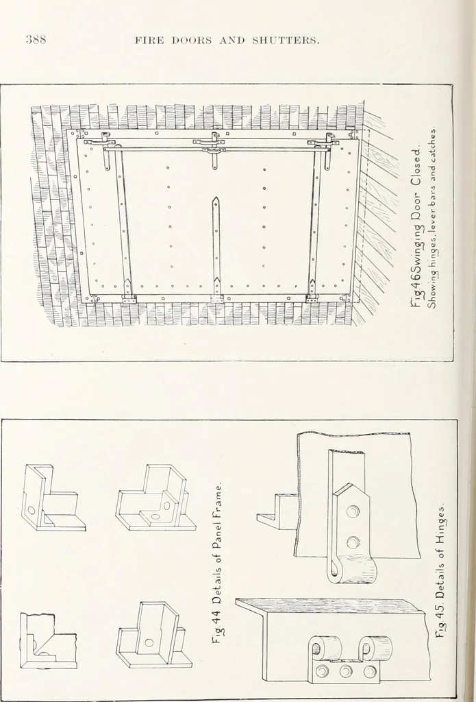 An illustration from Fire insurance and how to build; combining also a guide to insurance agents respecting fire prevention and extinction, special features of manufacturi, 1903, leaf 405