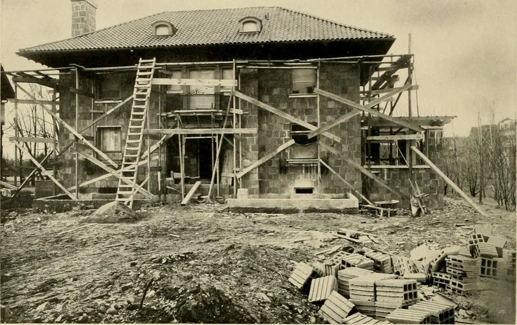 An illustration from Fireproof construction for houses and other buildings at moderate cost., 1909, leaf 17