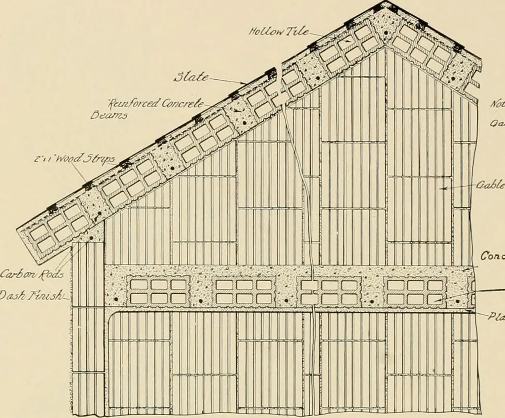 An illustration from Fireproof construction for houses and other buildings at moderate cost., 1909, leaf 73