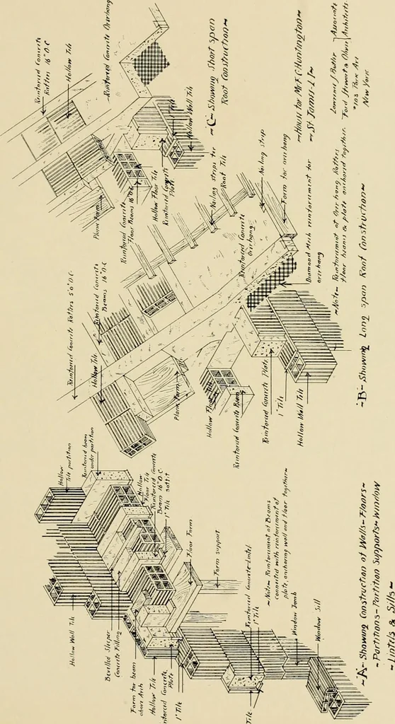 An illustration from Fireproof construction for houses and other buildings at moderate cost., 1909, leaf 76