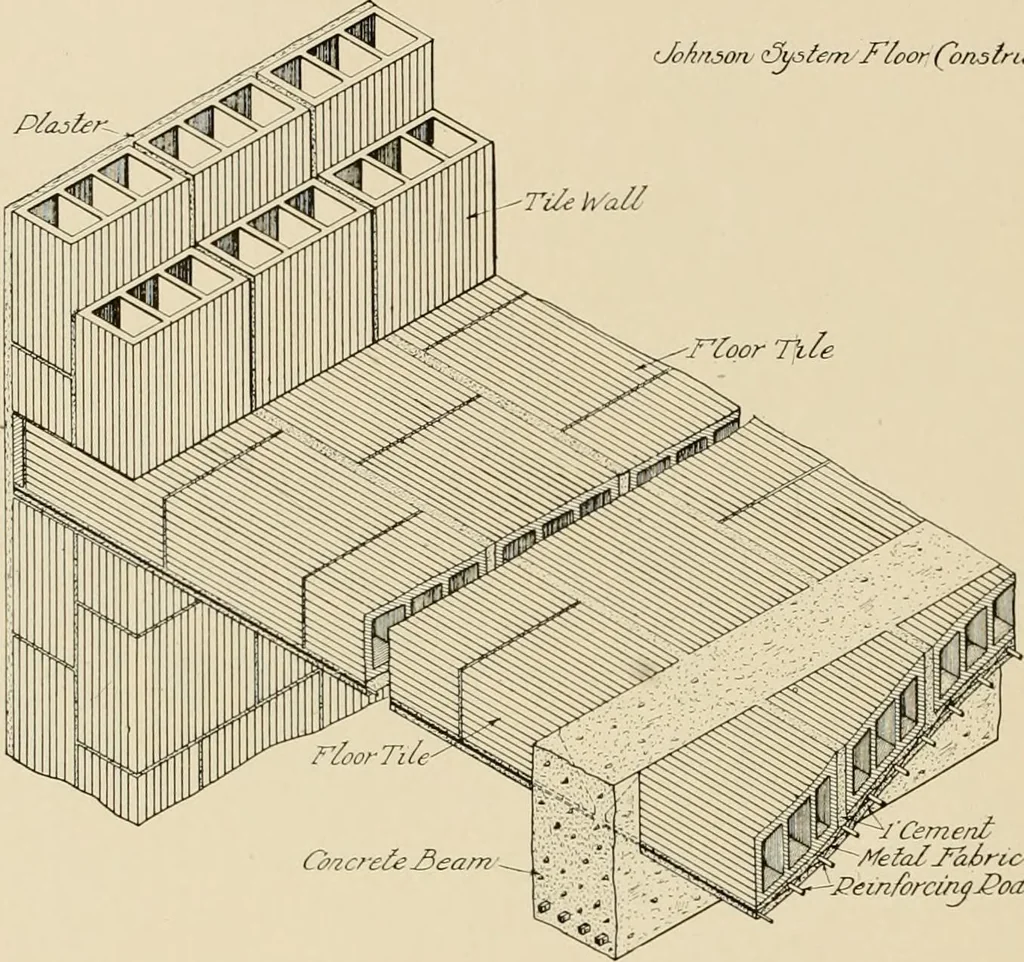 An illustration from Fireproof construction for houses and other buildings at moderate cost., 1909, leaf 77