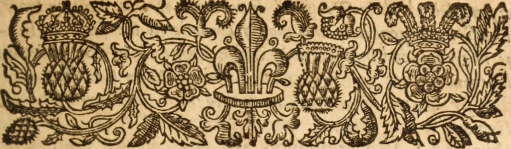 An illustration from The first century of scandalous, malignant priests, made and admitted into benefices by the prelates, in whose hands the ordination of ministers and government of the Church hath been : or, a narration of the causes for which the Parliament hath orderedthe sequestration of the benefices of severall ministers .., 1643, leaf 6