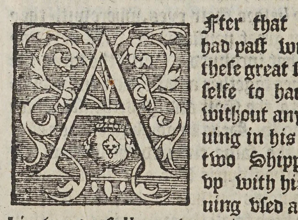 An illustration from The first booke of the historie of the discouerie and conquest of the East Indias, enterprised by the Portingales, in their daungerous nauigations, in the time of King Don Iohn, the second of that name. : VVhich historie conteineth much varietie of matter, very profitable for all Nauigators, and not vnpleasaunt to the Readers., 1582, leaf 164