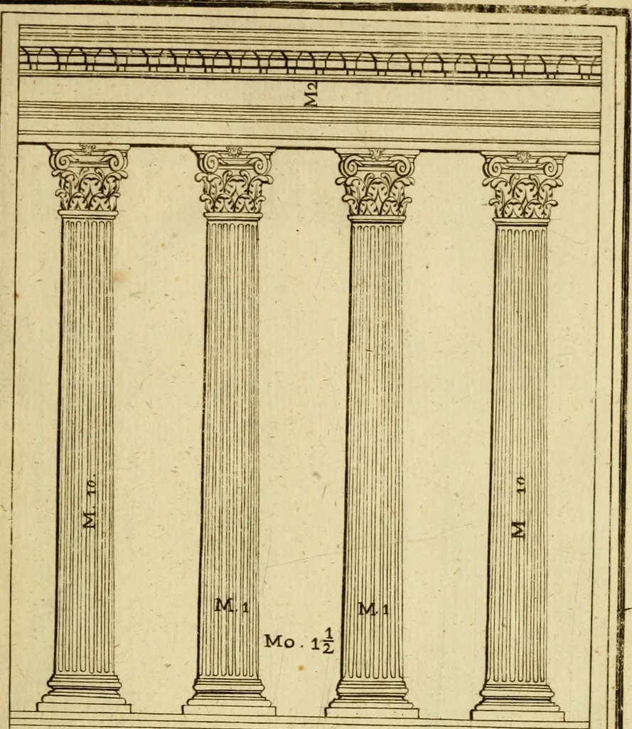 An illustration from The first book of architecture, 1676, leaf 116