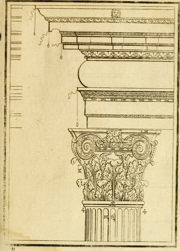 An illustration from The first book of architecture, 1676, leaf 130