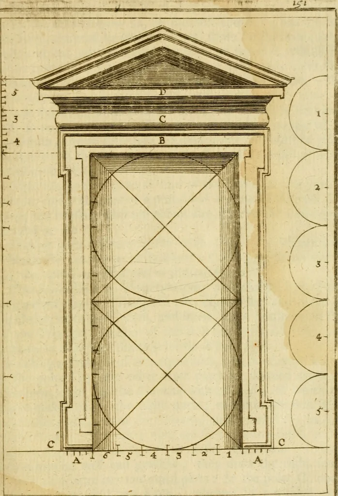 An illustration from The first book of architecture, 1676, leaf 164