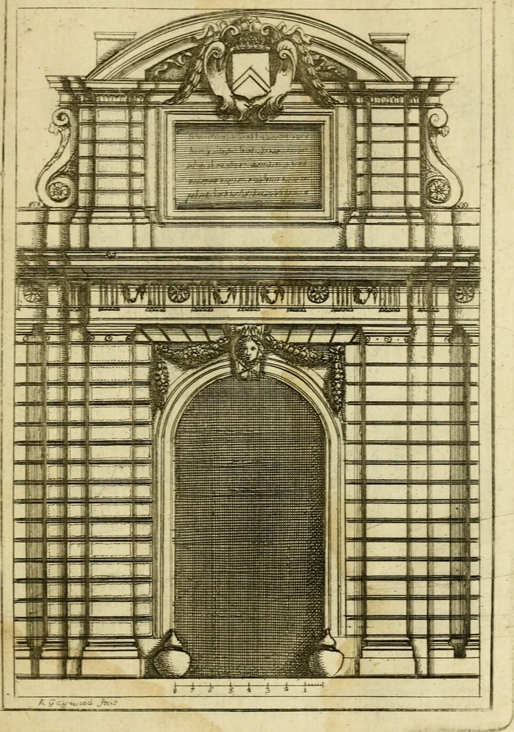 An illustration from The first book of architecture, 1676, leaf 180