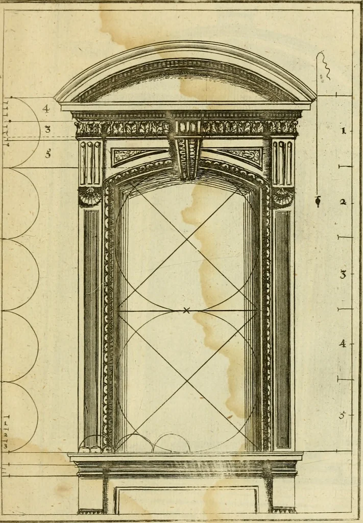 An illustration from The first book of architecture, 1676, leaf 184