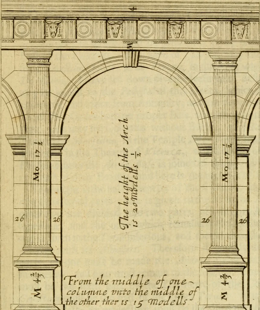 An illustration from The first book of architecture, 1676, leaf 58