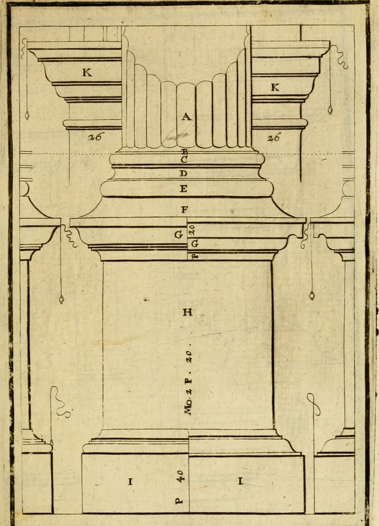 An illustration from The first book of architecture, 1676, leaf 62