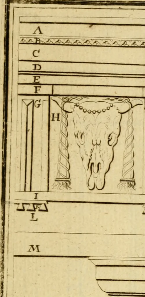 An illustration from The first book of architecture, 1676, leaf 70
