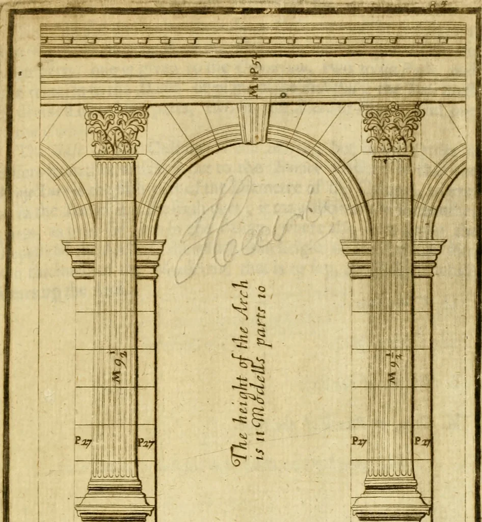 An illustration from The first book of architecture, 1676, leaf 98