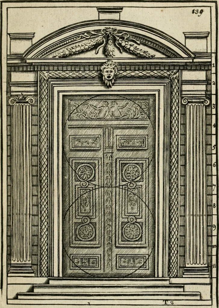 An illustration from The first book of architecture, 1733, leaf 158