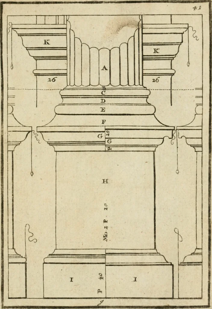 An illustration from The first book of architecture, 1733, leaf 60