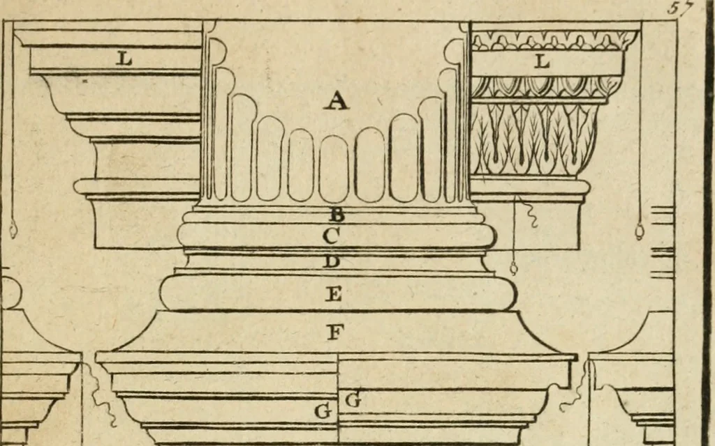 An illustration from The first book of architecture, 1733, leaf 76