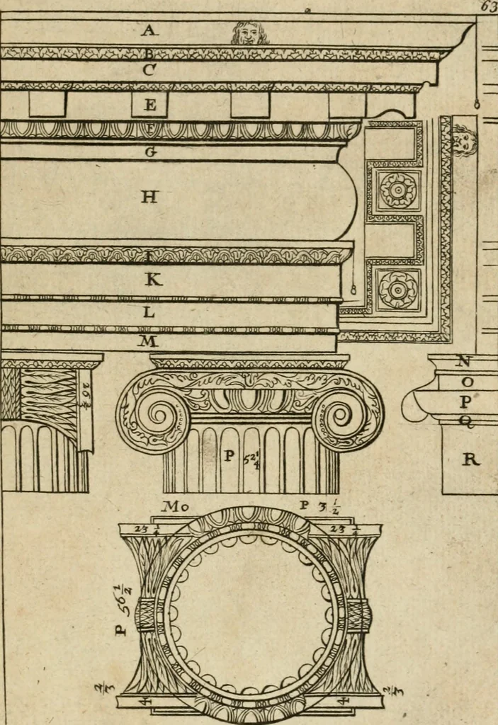 An illustration from The first book of architecture, 1733, leaf 82