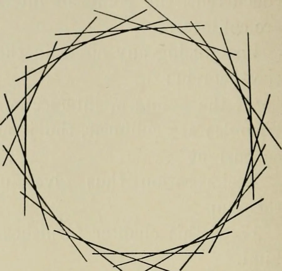 An illustration from A first course in projective geometry, 1913, leaf 102