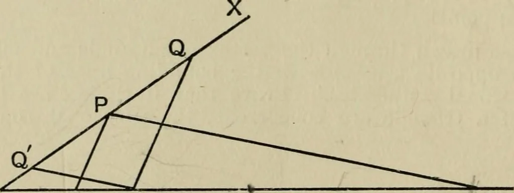 An illustration from A first course in projective geometry, 1913, leaf 60
