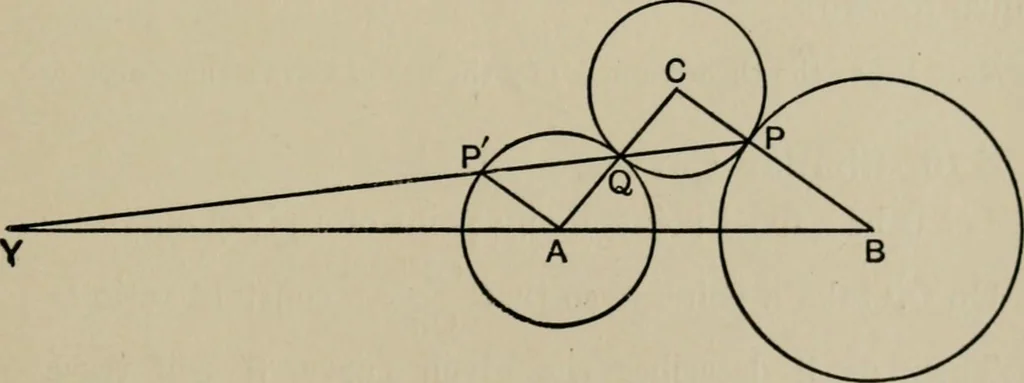 An illustration from A first course in projective geometry, 1913, leaf 75