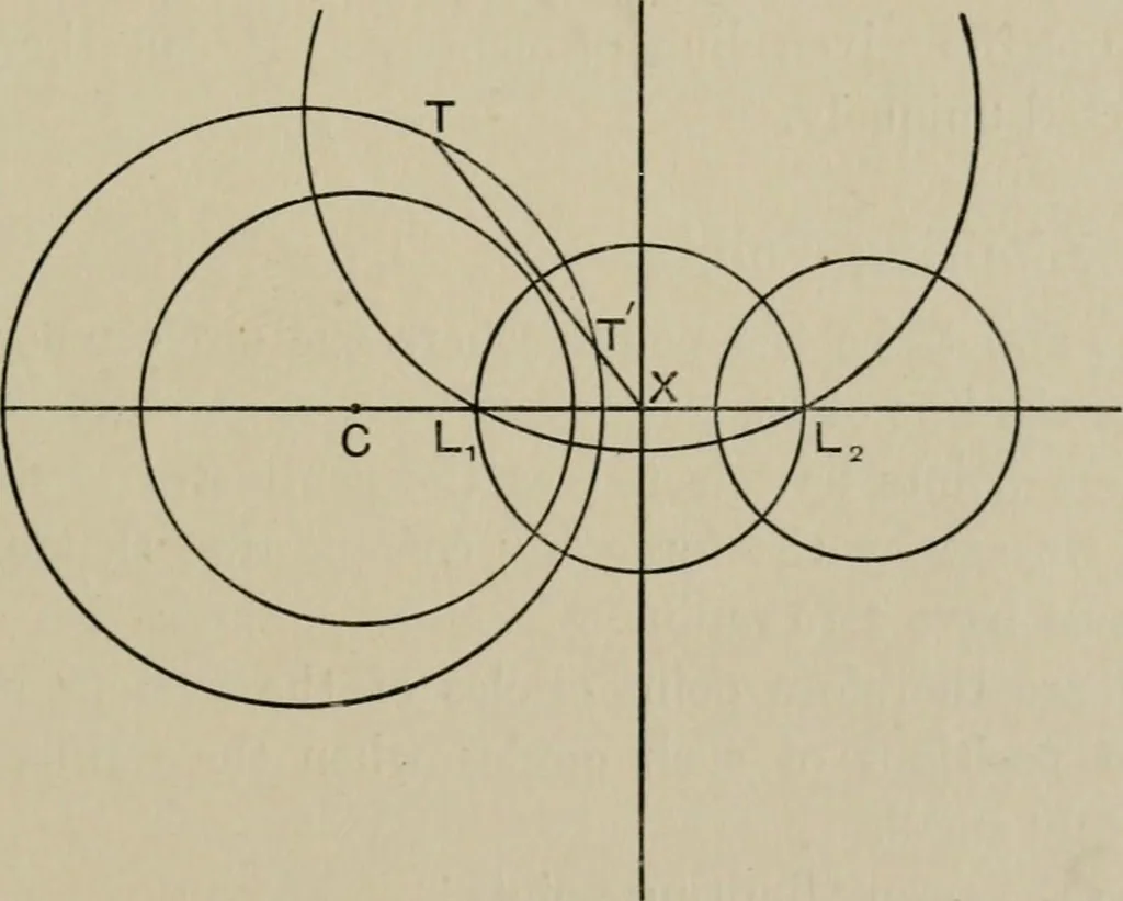 An illustration from A first course in projective geometry, 1913, leaf 83