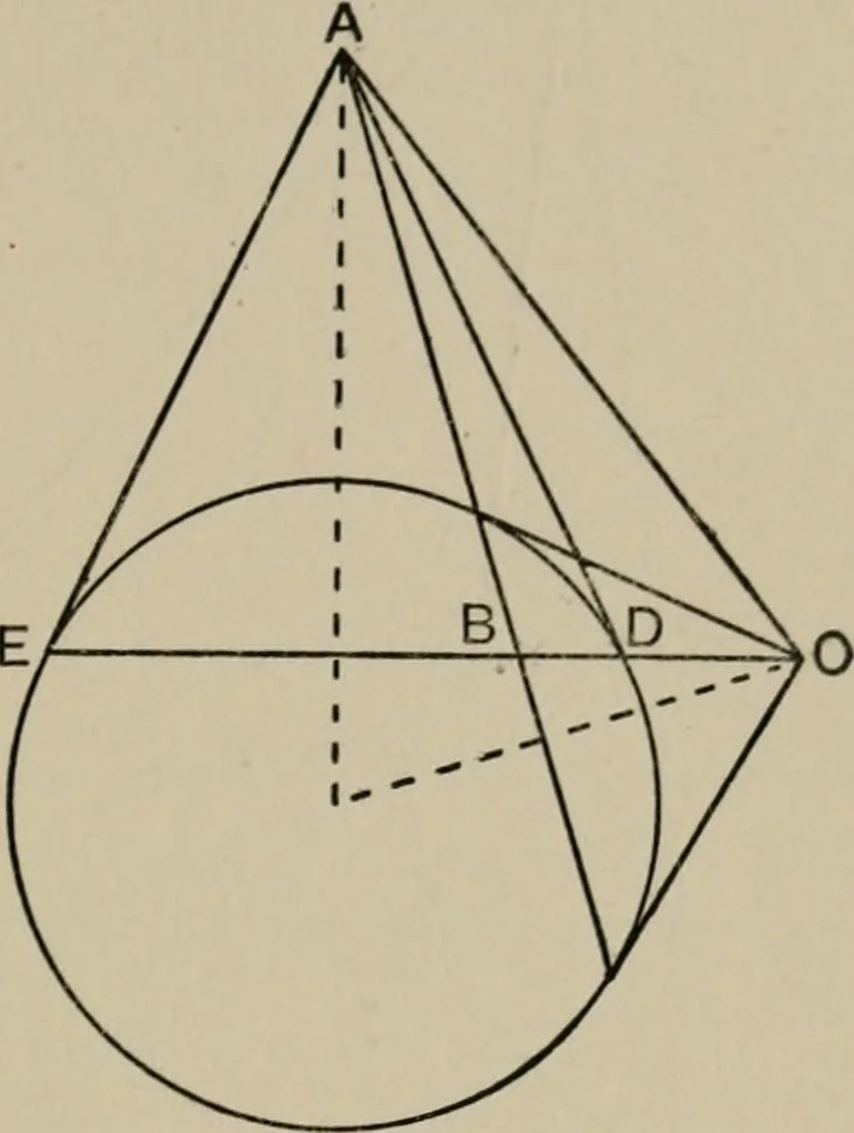 An illustration from A first course in projective geometry, 1913, leaf 97