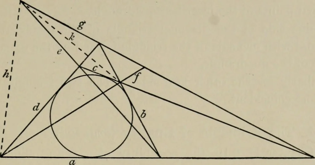 An illustration from A first course in projective geometry, 1913, leaf 99