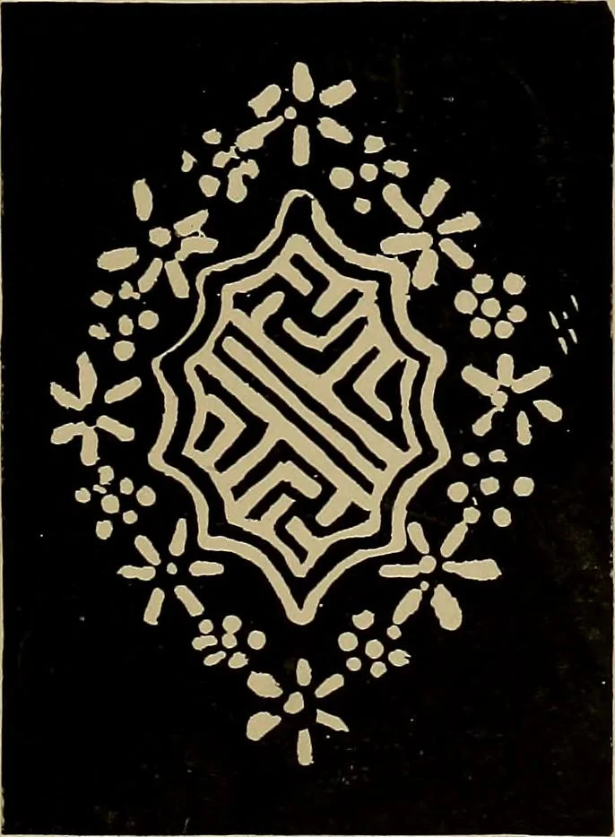 An illustration from First lessons in batik; a handbook in batik, tie-dyeing and all pattern dyeing, 1921, leaf 13